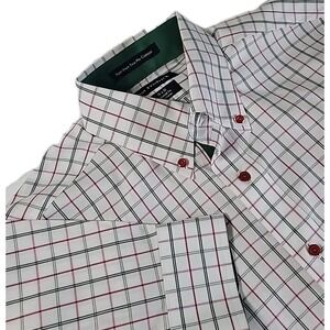 Paul Fredrick‎ Dress Shirt Tailored Fit Non-Iron Two Ply Cotton Check 15 X32